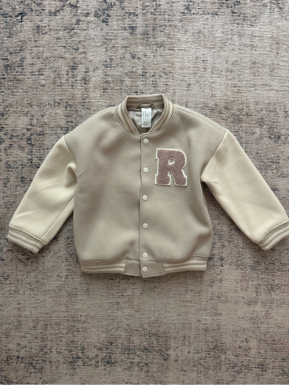 H&M Beige/Tan Toddler Varsity Bomber Jacket